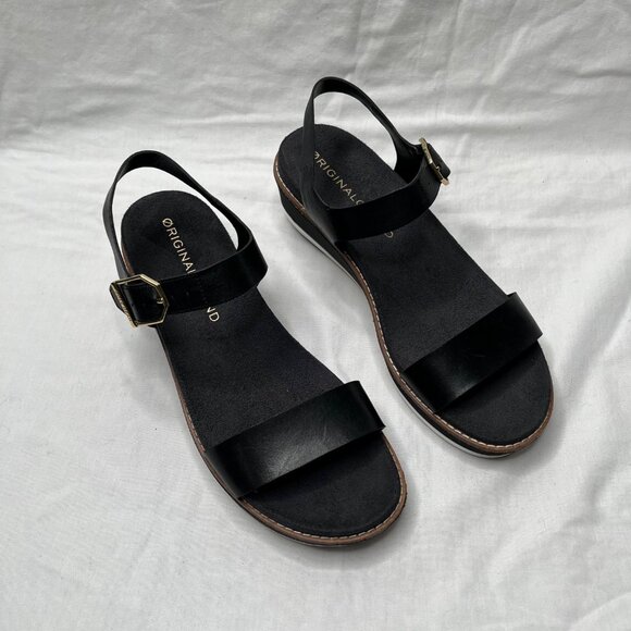 Cole Haan Womens Black OriginalGrand Peyton platform Sandals 8 B - Picture 2 of 12